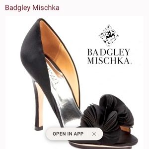 Badgley Mischka Randall D’Orsay Black Peep Toe Shoe SIZE 10